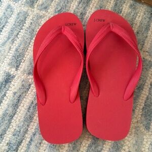 J Crew Womens Wedge Thong Flip Flop NWOT Vintage Coral Orange size 7